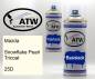 Preview: Mazda, Snowflake Pearl Tricoat, 25D: 400ml Sprühdose + 400ml Klarlack - Set, von ATW Autoteile West.